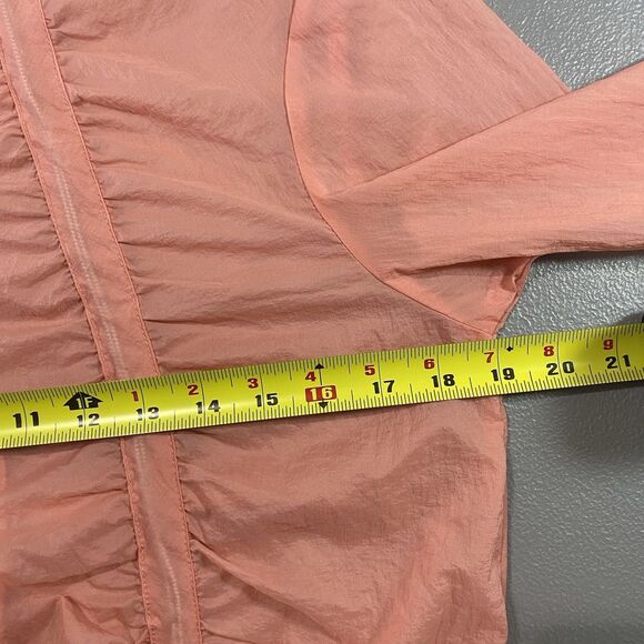 FABLETICS Flyweight Nylon Hooded Jacket Adjustable Bungee Wind Womens XS Peach - Picture 6 of 12